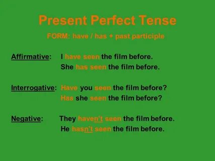 Perfect tenses examples