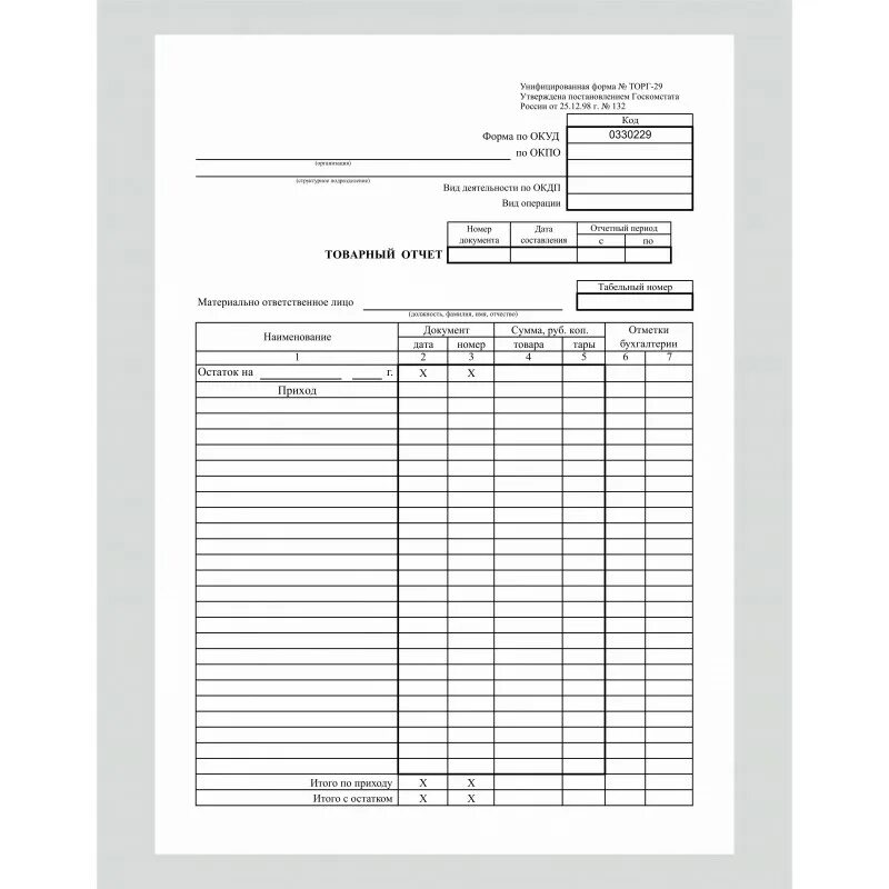 Товарный отчет бланк. Товарный отчет, форма торг-29. Товарный отчет образец. Товарный отчет шаблон. Товарный отчет инвентаризация