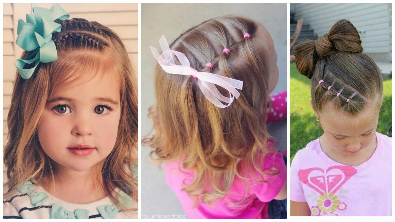 Какую прическу сделать девочке 5 лет Three 5 Minute Elastic Styles Q's Hairdos YouTube Kids hairstyles, Hair styles