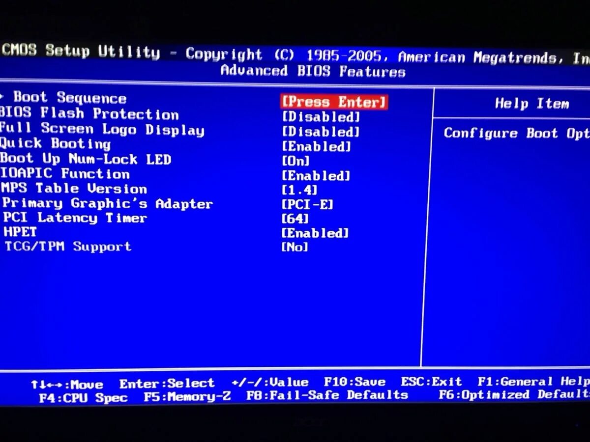 Bios supported