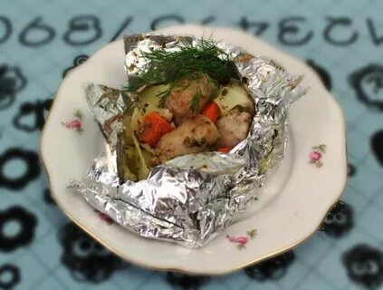 Рецепт мяса с овощами в фольге