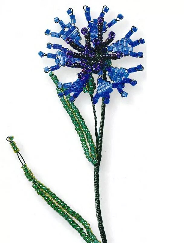 Василек из бисера. Плетение бисером цветы. Васильки из бисера. Бисер цветы ндебеле. Букет васильков из бисера.