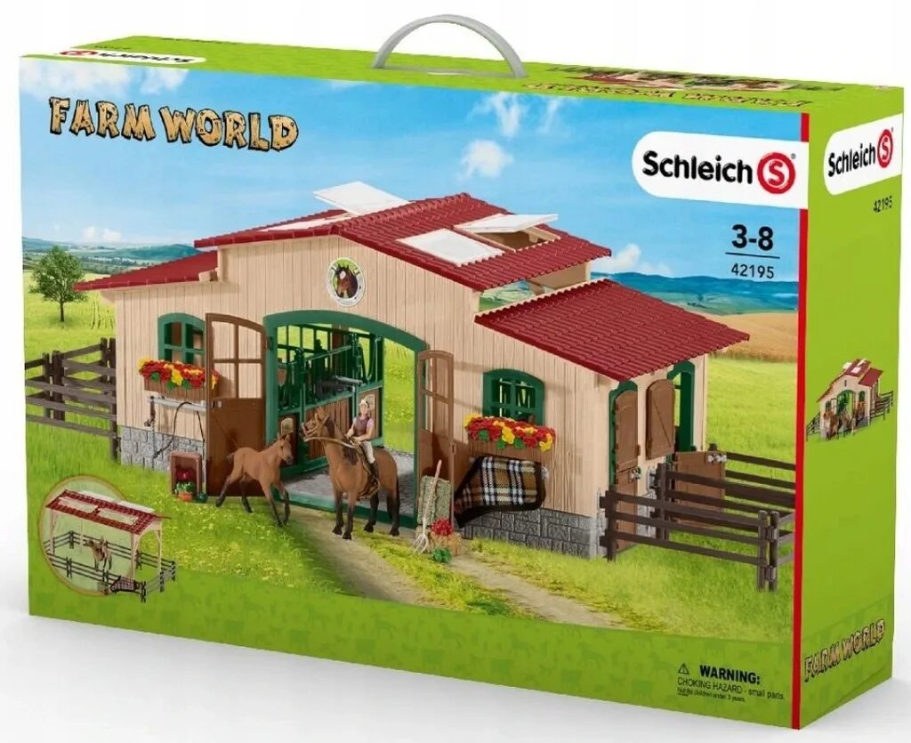 Сколько стоит конюшня. Schleich 42195 конюшня. Игровой набор Schleich конюшня с аксессуарами 42195. Набор конюшня с лошадьми и аксессуарами Schleich 42195. Конюшня Schleich Schleich Farm Life 42195.