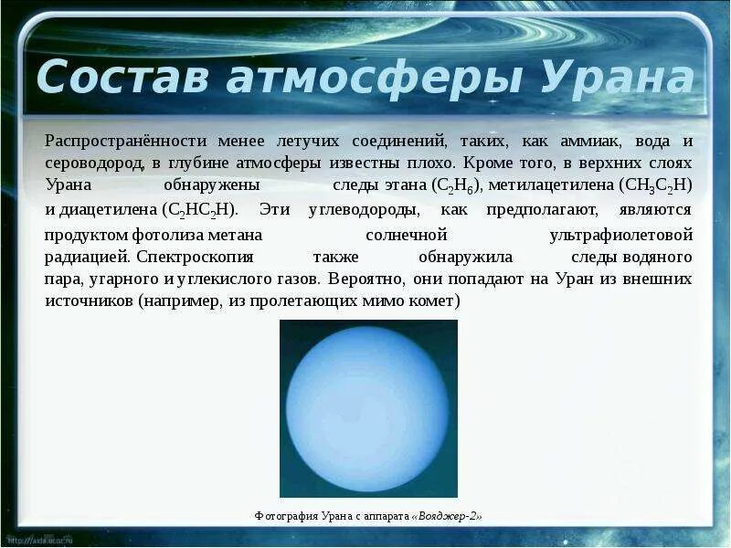 Вода на уране. Состав атмосферы урана. Атмосферный состав урана. Из чего состоит Уран. Атмосфера урана состоит.
