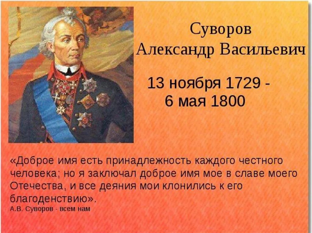 Суворов был назван александром в честь