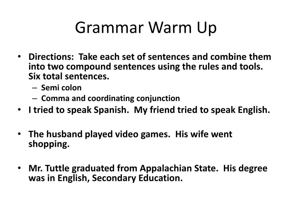 Grammar warm up. Ворм ап на уроках английского. Grammar warming up exercises. Comma and Colon exercise.