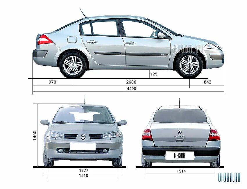 Размер 2 длина. Размеры рено меган 2 седан. рено меган 2 габариты. renault megane 2 габариты. колесная база рено меган 2 седан.