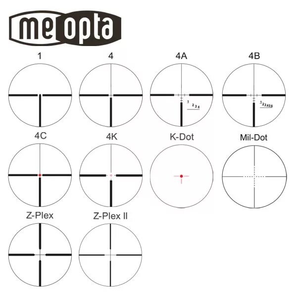 Тип сетки 4. Сетки прицелов меопта. прицельная сетка z-plex. сетка z plex 1. тип прицельной сетки: z-plex.