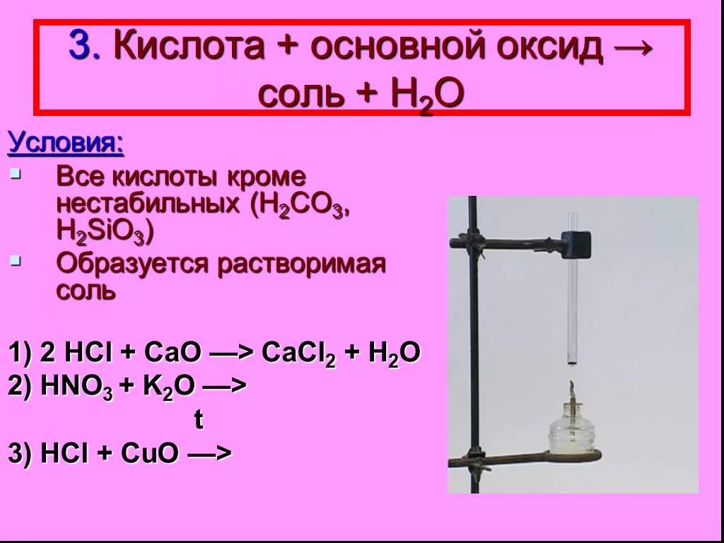 Основной оксид плюс кислота реакция. Основной оксид кислота условия. Основной оксид кислотный оксид соль. Основный оксид кислота соль вода. Основный оксид и кислота условия.