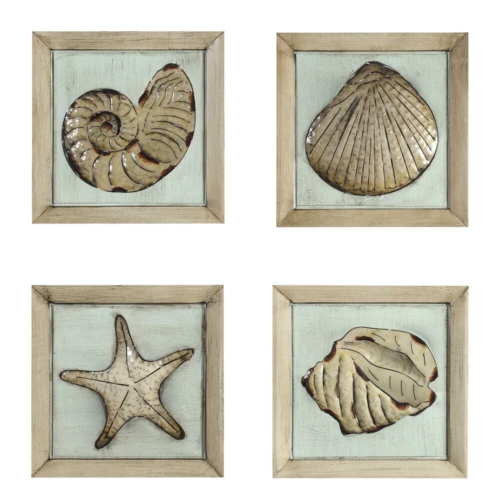 Shell set. Coffee Wood Seashell Wall Plaque. Ch0234a Wood framed Seashell Print, 2 Styles. Wood framed Seashell Print creativeco-op Home. Golden Shells Top view.