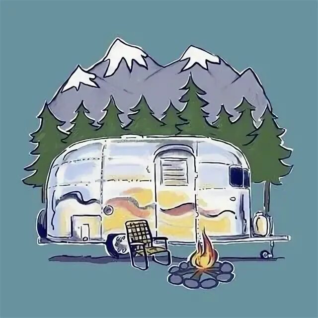 Camping rus. Горы и кемпер рисунок. Кемпер анимация рисунок.