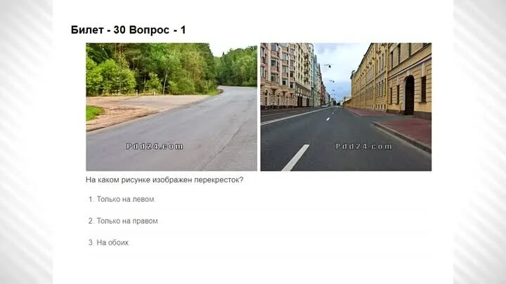 На рисунке изображен перекресток