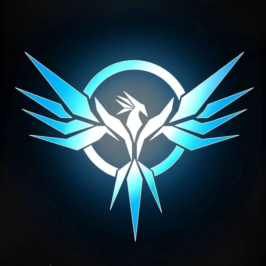 Логотип для клана. Крутые эмблемы. Синий Феникс. Красивые эмблемы для клана.
