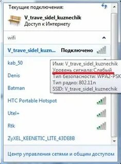 Текущие подключения интернет