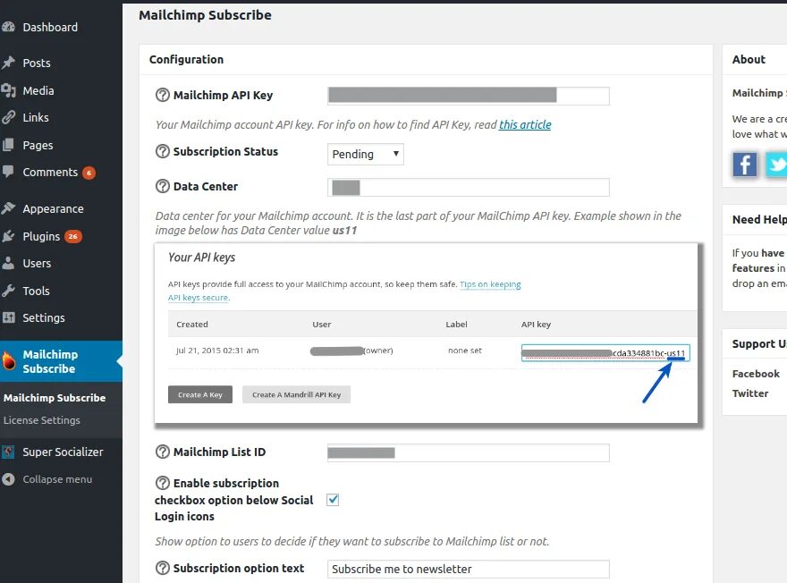 Create account api