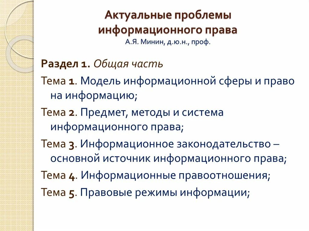 Актуальные проблемы.