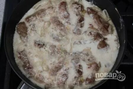 Почки на сковороде в сметане