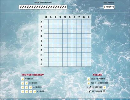 Поле для морского боя а4