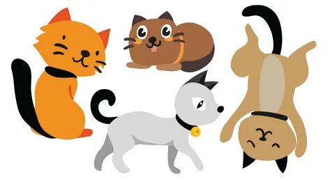 4 cartoon cat