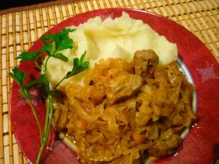 Картошка капуста со свининой