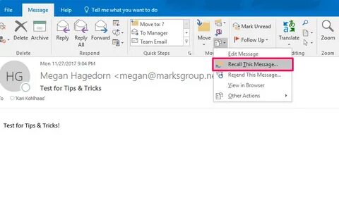 Почему сообщение outlook