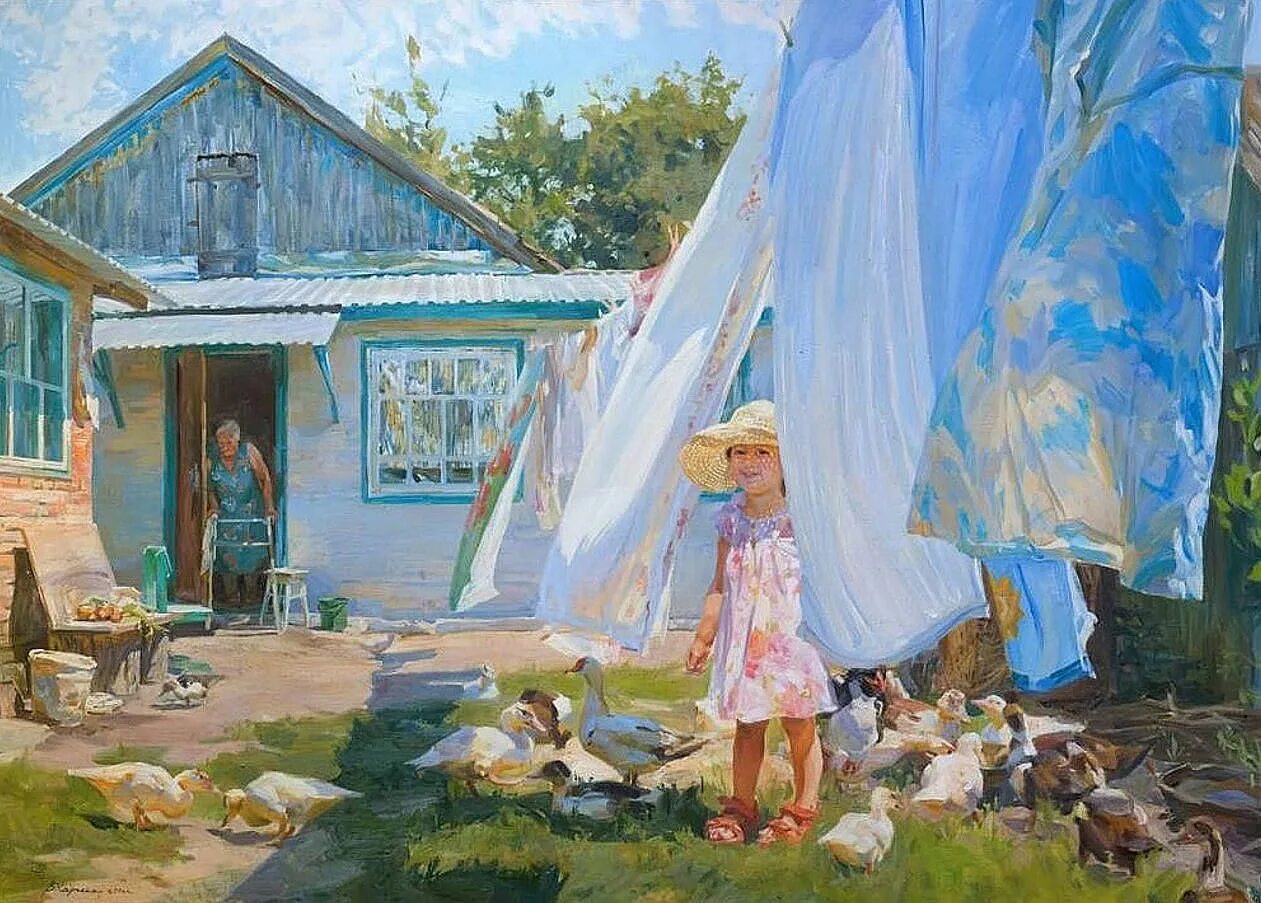Мама лето на дворе. Семья в саду. Рисунок лето для детей. Художник robert duncan. Лето в советской живописи.
