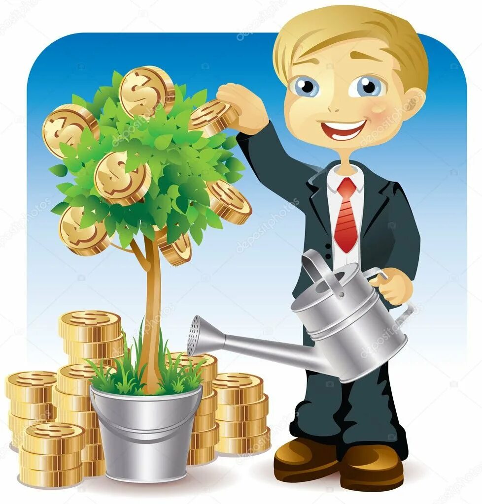 Детям о финансах. Иллюстрации по экономике. Денежное дерево финансовая грамотность. Бизнес деньги иллюстрация.