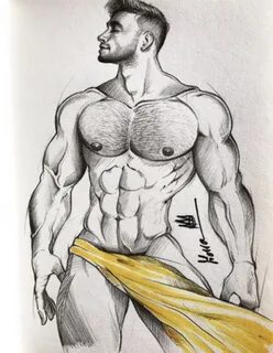 sketch, davide zongoli, instagram model, male, male only, muscles, muscular...