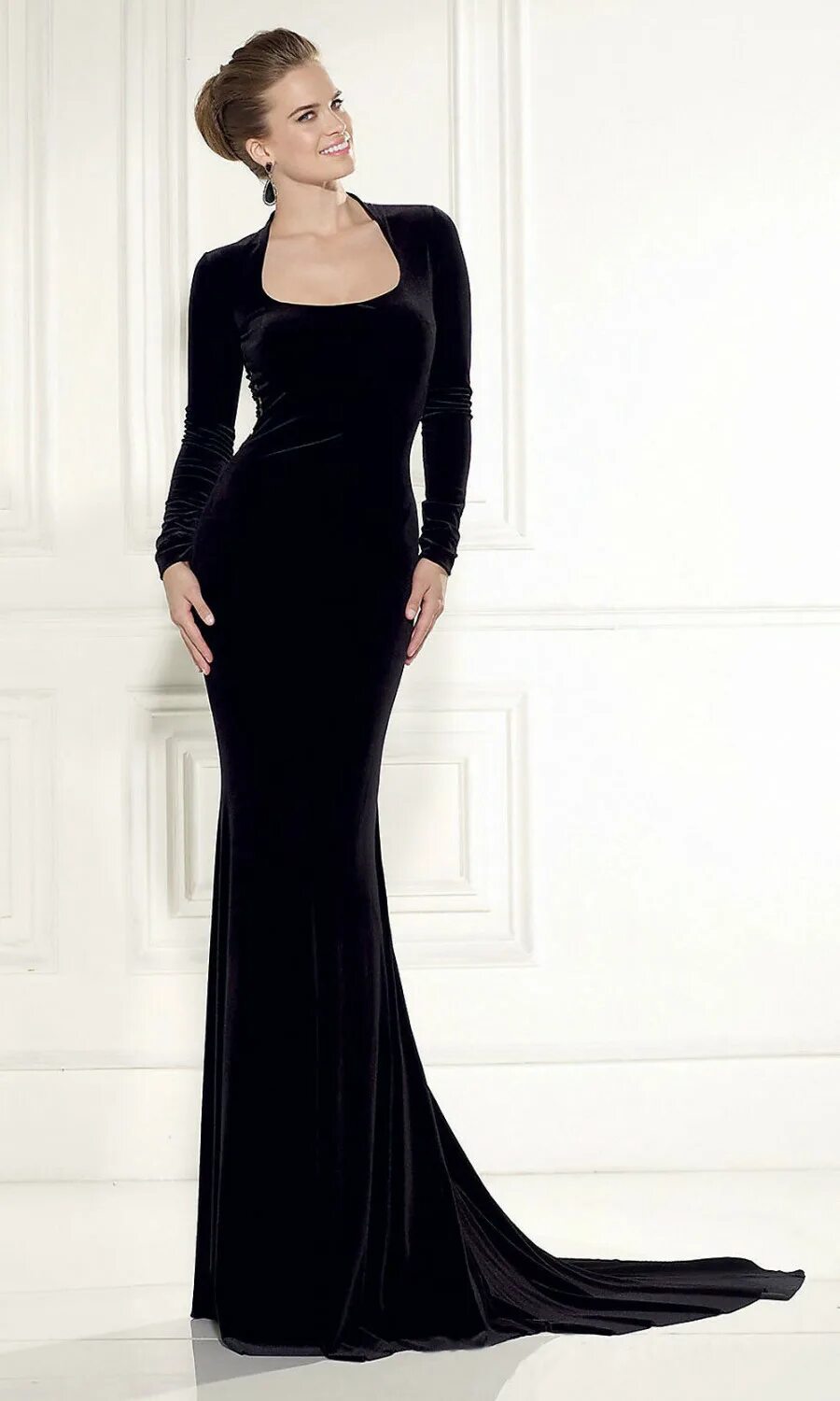красивые длинные платья. вечернее платье в пол. чёрное вечернее поатье. элегантные длинные платья. платье черное вечернее длинное с рукавами.