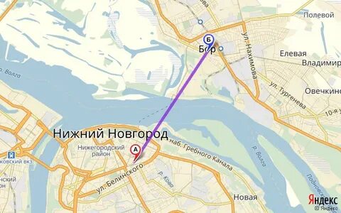 Сколько от нижнего новгорода до бора