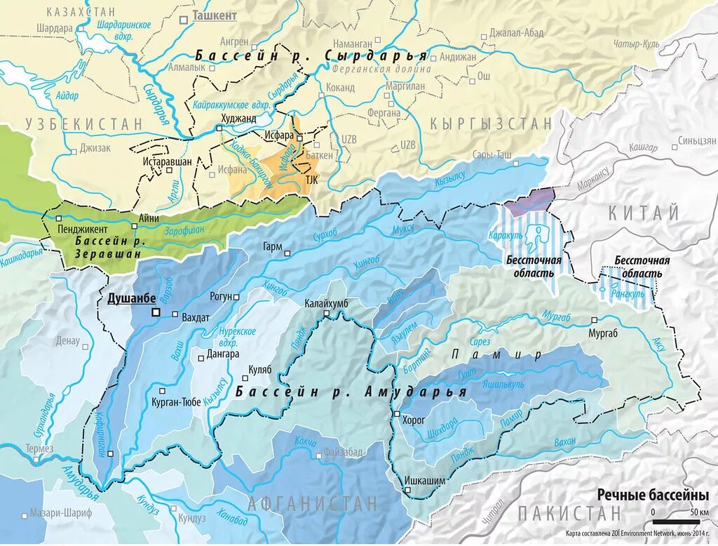 Где река амударья на карте Sur Daria River Map