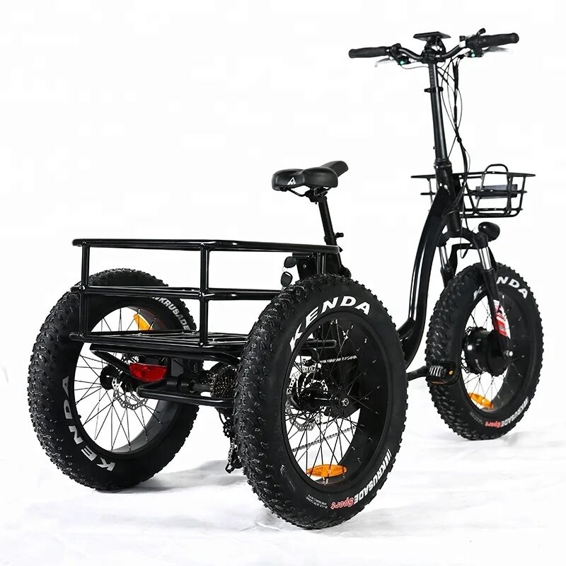 Купить бу трехколесный велосипед. Burch Electric fat Tire Tricycle/Trike, 500w 48v Hybrid Bicycle/e-Bike с. Электровелосипед карго 500w. Трёхколёсный электровелосипед trike2b. Электровелосипед фэт байк 4 х колесный.