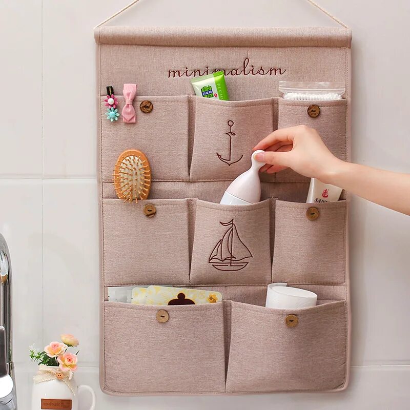 текстильный органайзер на стену. настенный органайзер для мелочей. текстильные органайзеры. бумажные кармашки. подвесной текстильный органайзер на стену.