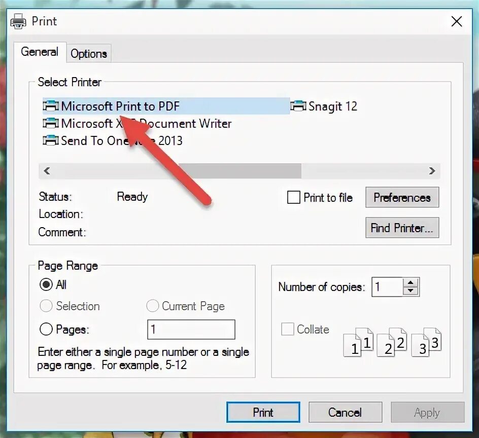 Microsoft print to pdf