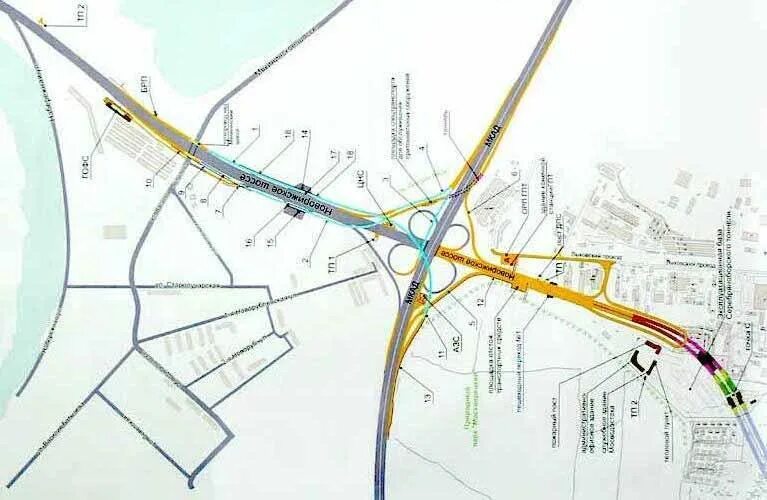 Карта новое шоссе. Схема развязки м4 Дон и МКАД. Развязка 41 км МКАД. Развязка на новой Риге и МКАД схема. Схема развязки медное м10.