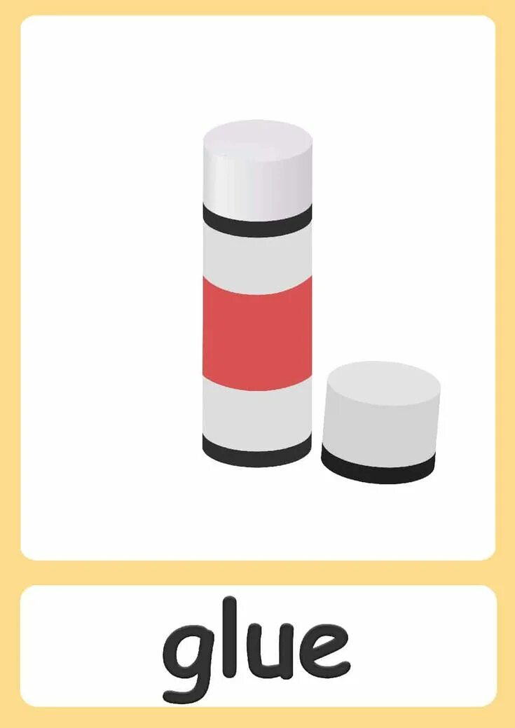 Simple flashcards. Glue flashcard. glue flashcard for kids. glue stick flashcards. glue stick flashcard.