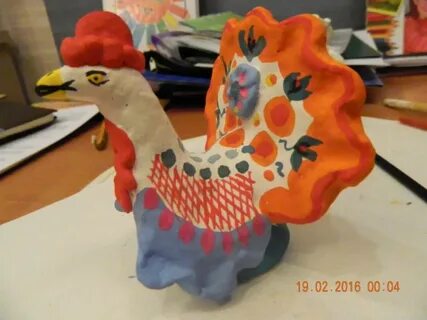 Дымковская игрушка птичка лепка старшая группа