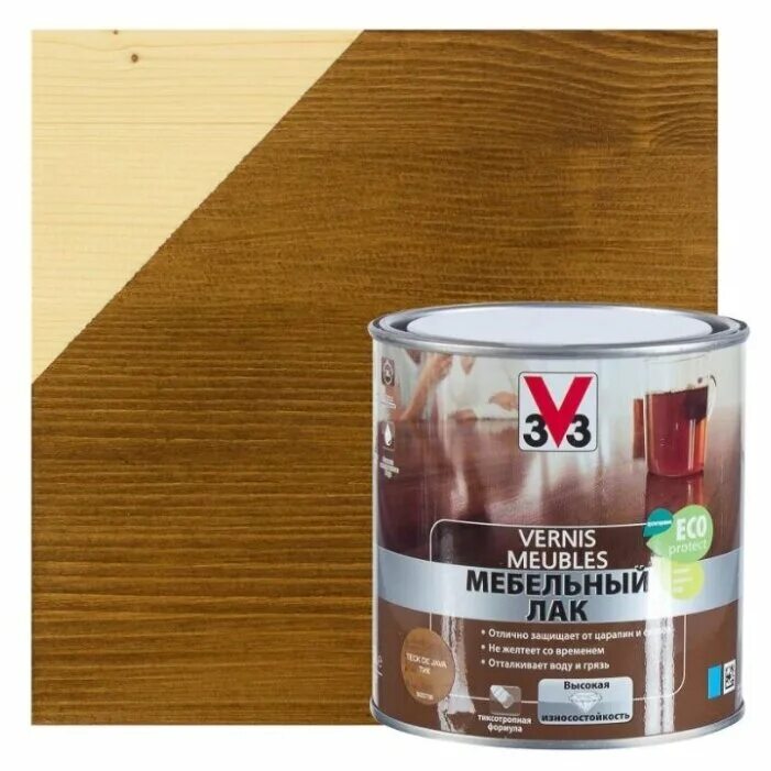 Белый лак для дерева: Лак мебельный акриловый полуглянцевый Brava Acryl 41 белый