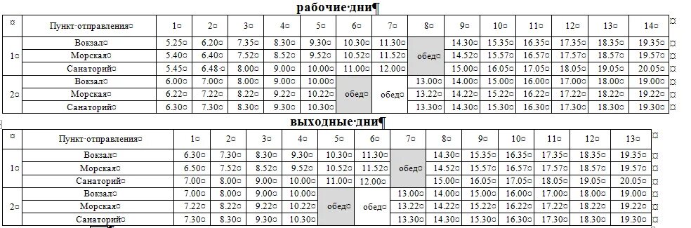 Расписание автобусов куйбышев 5