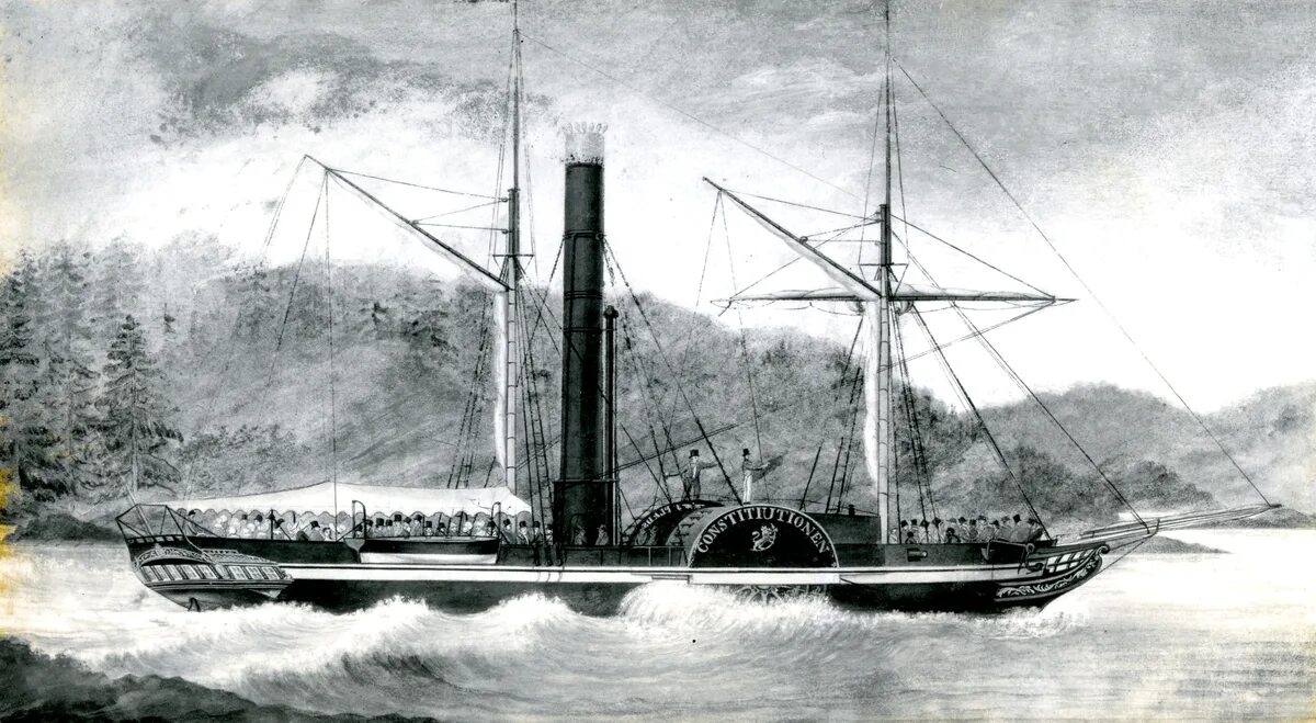 Военный пароход. Пароходофрегат "богатырь". 1836г.. Метеор пароход, 1825.