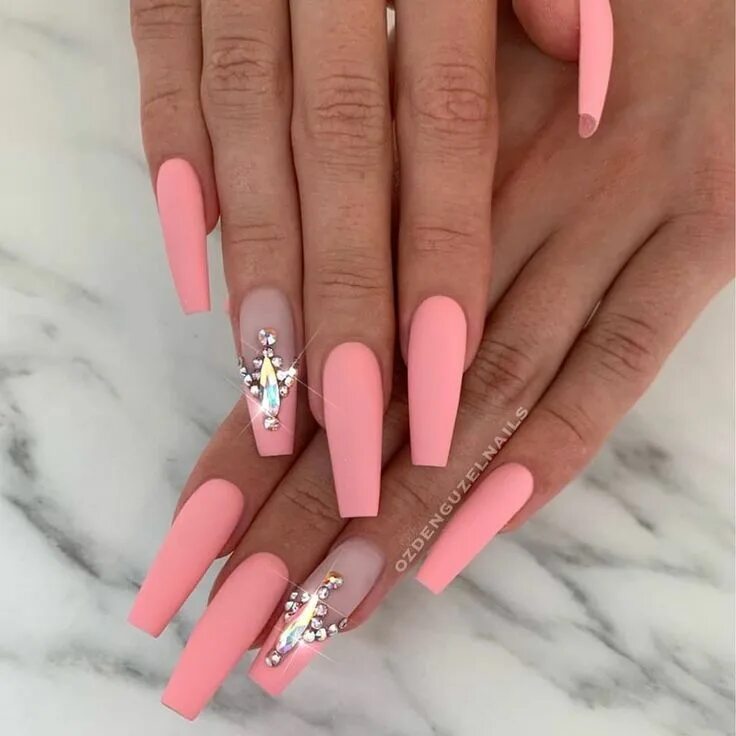 Дизайн длинных квадратных ногтей фото новинки lux-brunette Fashion nails, Nails, Perfect nails