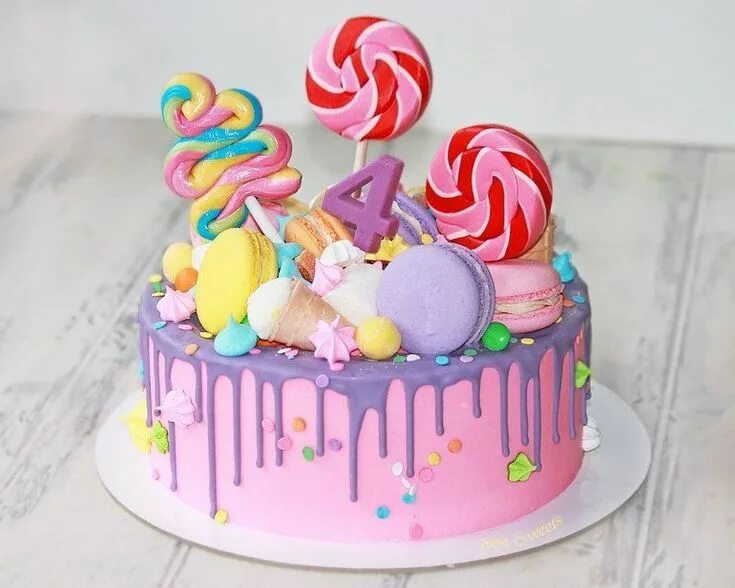 Декор торта для девочки 4 года Пин от пользователя Marielenacabrera на доске Drip cakes Торт для девочки, Торт