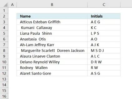 Initials example