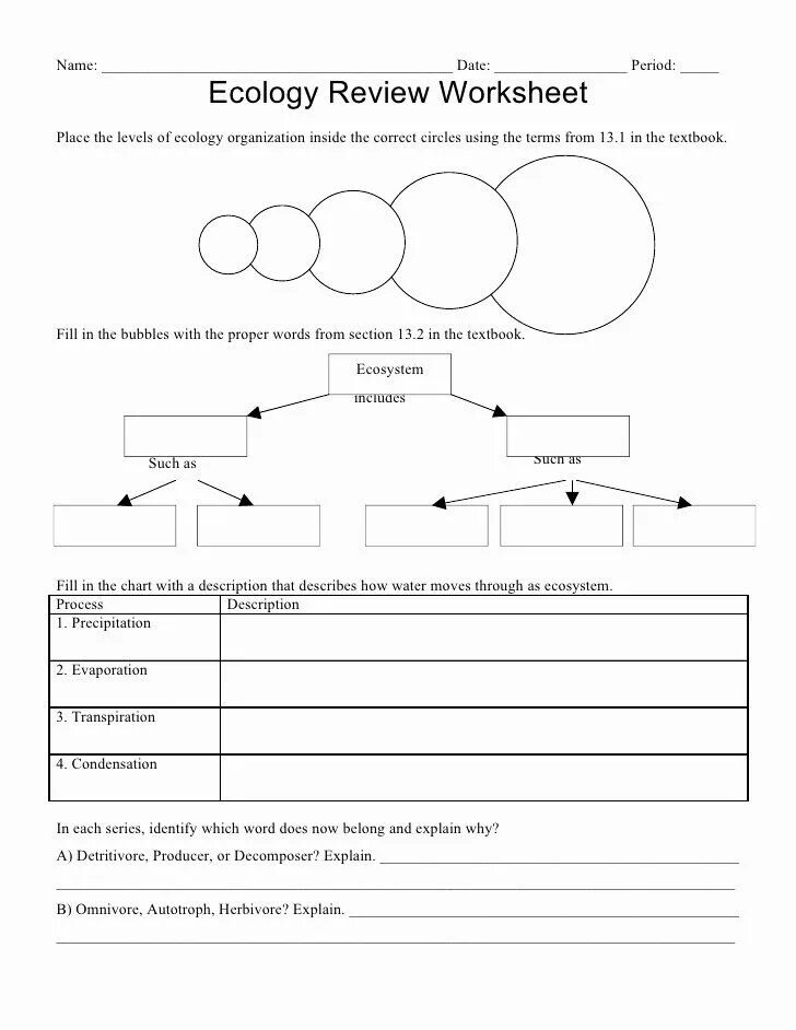 Questions about ecology. Environmental problems worksheets. ecology worksheets. world problems worksheets. ecological problems exercises.