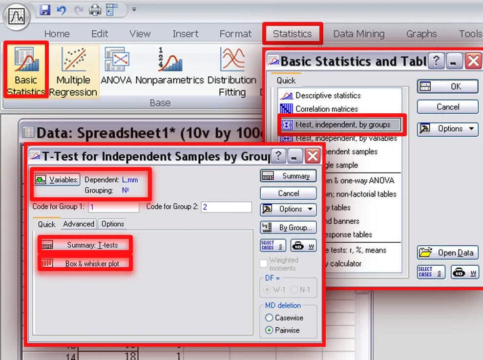 Select variables. Select Cases в статистике. Statistica программа. Программа статистика 10.0. Сравнить 2 выборки в эксель.