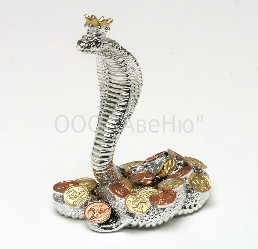 Денежные статуэтки. Змея с деньгами. Змея сувенир. Фигурка змеи.