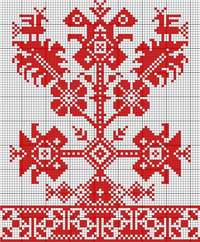 Чувашское древо жизни пиксельная схема крупным планом Tree of life cross stitch pattern Вышивка на пяльцах, Пяльцы, Вышивка