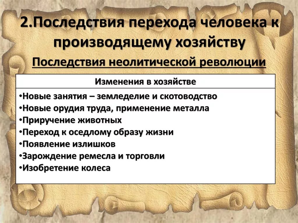 Каковы были последствия неолитической революции 6 класс. Последствия перехода к производящему хозяйству. последствие неамеьической револю. последствия неолитической революции. последствия неолитической революции таблица.