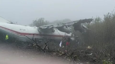 Упал транспортный самолет