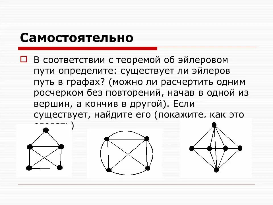 Какими цифрами обозначены эйлеровы графы